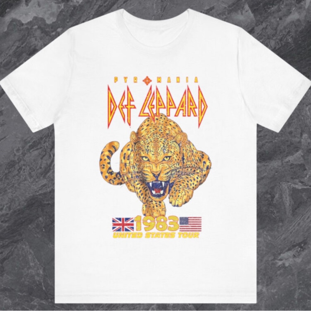 Def Leppard 1983 Tour White T-Shirt Small